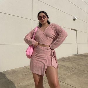 REVOLVE pink terry matching set